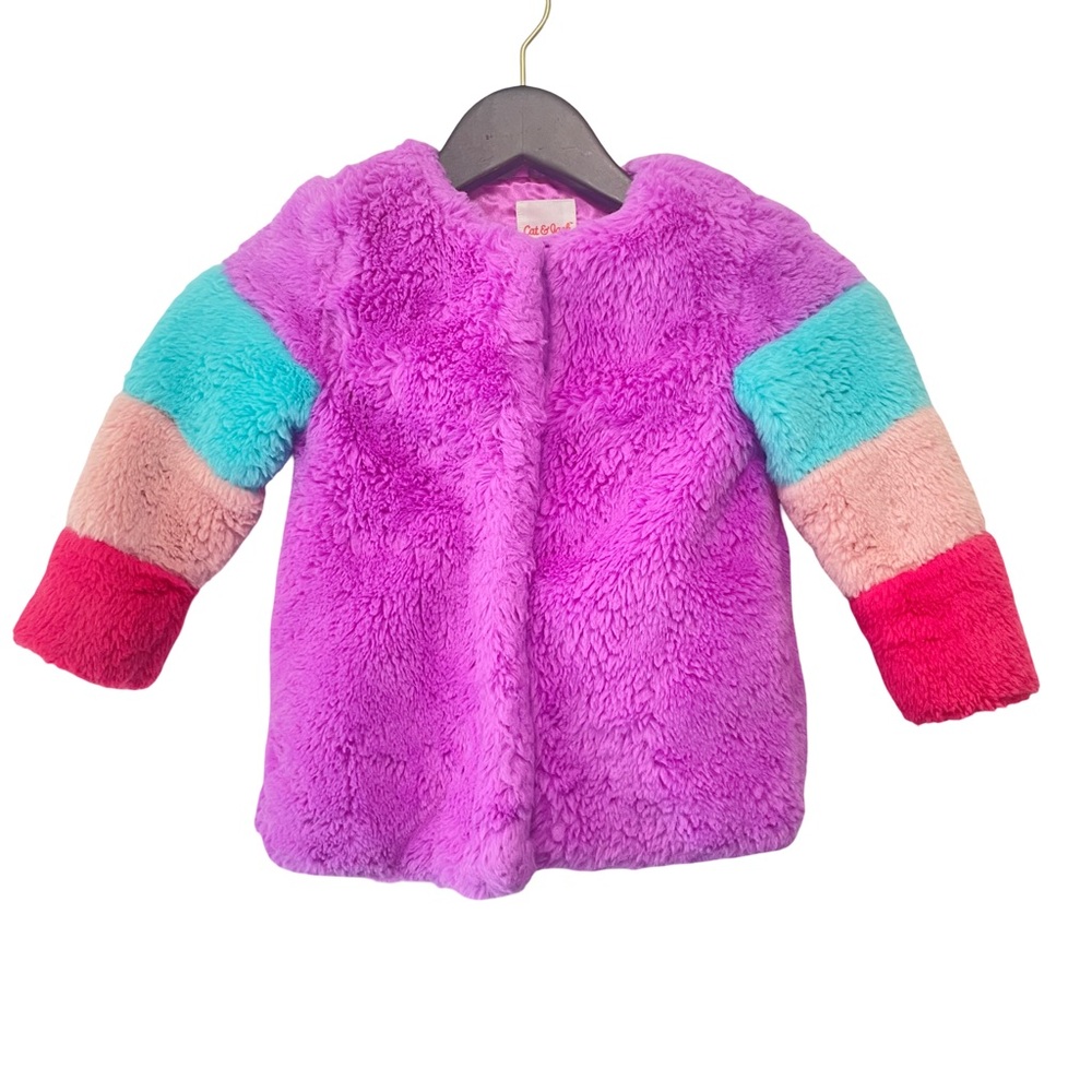 Cat & Jack Flux Fur Winter Coat Sz 4T
